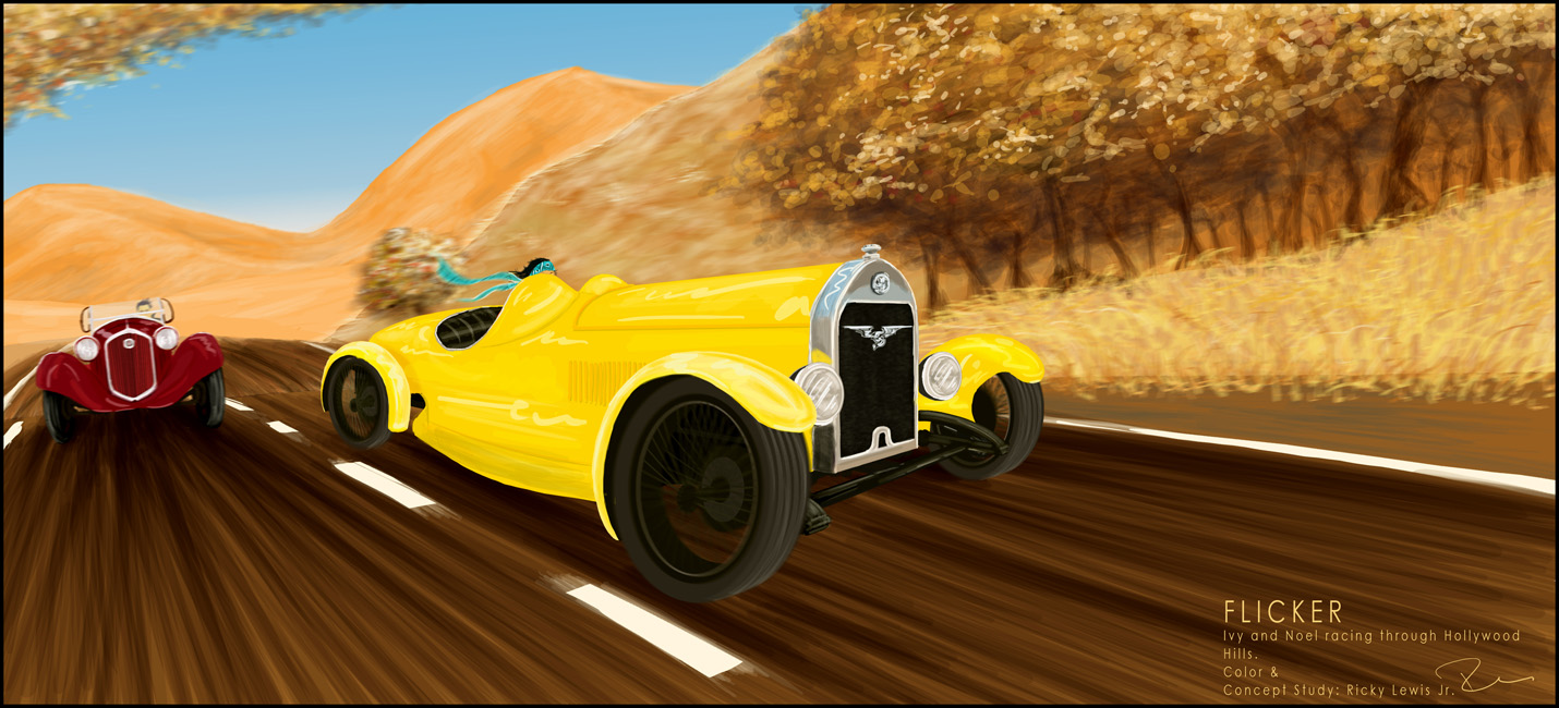 Flicker_Car chase_Ricky Lewis Jr_concept artist